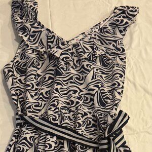 This is a Vineyard Vines for Target Sleeveless Sundress in the "Rough Seas" navy